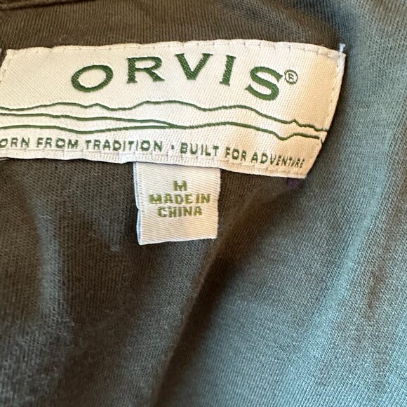 Orvis Loden Green Leather Trimmed Fleece Size Medium - Picture 5 of 6